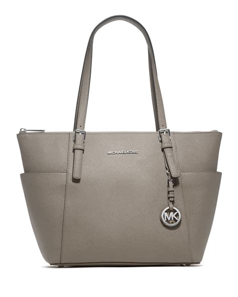 michael kors small jet set tote pearl grey|Michael Kors large travel bag.